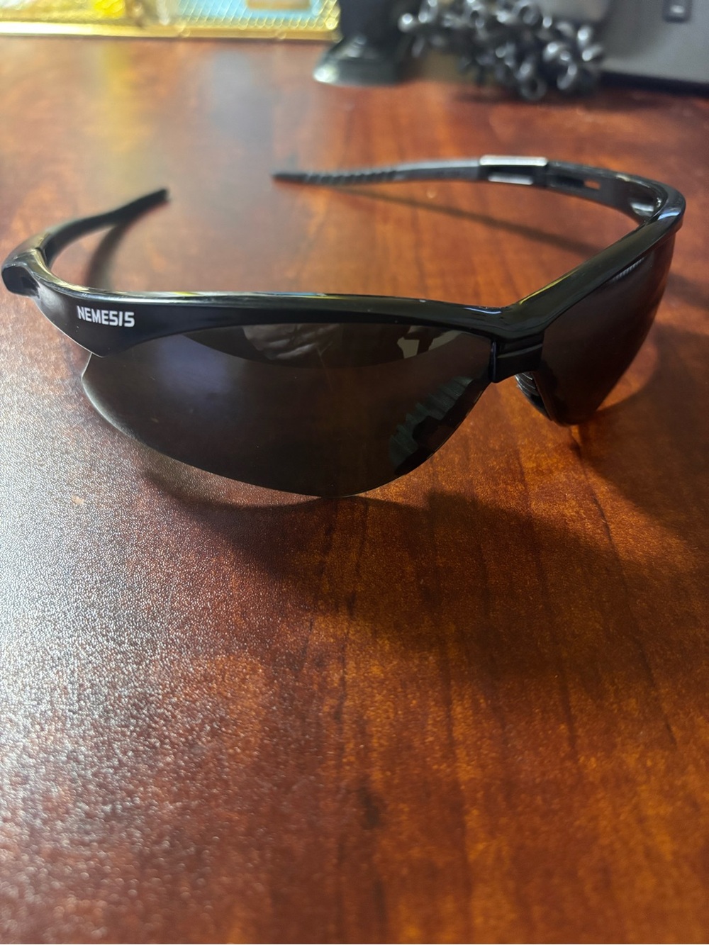 Nemesis KC-2851-8 Black Safety Glasses Wrap Around Protective Sunglasses ANSI
